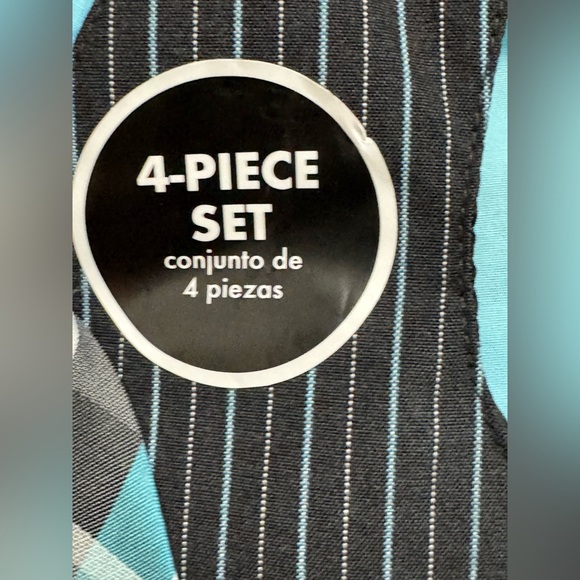 Boys Blue and Black Pinstripe Suit Set 12 months NWT 4 piece suit - Picture 4 of 7